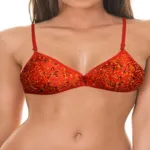 Smooth Orange Printed Padded Everyday Bra