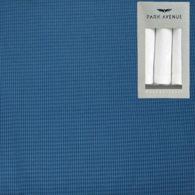 Raymond Men Poly Blended Shirting Fabric Blue Free Handkerchief