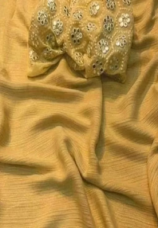 Alisha Georgette Yellow Embroidered Sarees