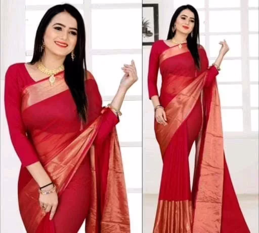 Kashvi Chiffon Viscose Silk Red  Sarees