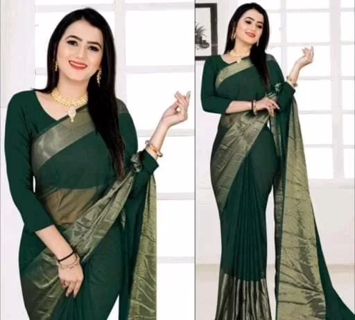 Kashvi Chiffon Viscose Silk Green  Sarees