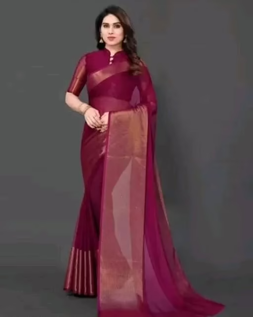Kashvi Chiffon Viscose Silk Purple  Sarees