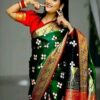Aakarsha Green Refined Satin Silk Sarees - Image 3