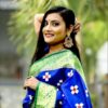 Aakarsha Blue Refined Satin Silk Sarees - Image 2