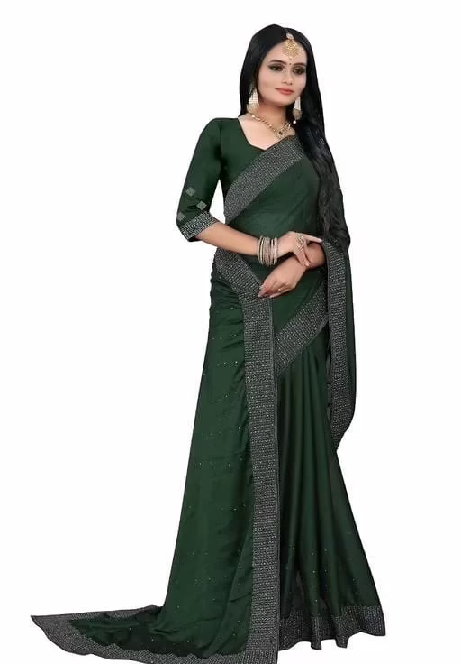 Abhisarika Art silk Georgette Green Sarees