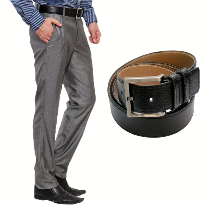 Raymond Men Poly Blended Trouser Fabric Grey Free Belt