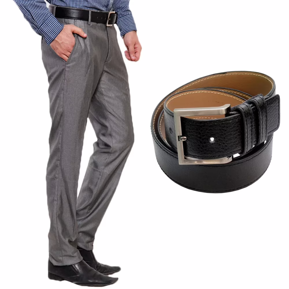 Raymond Men Poly Blended Trouser Fabric Grey Free Belt