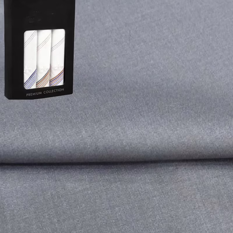 Raymond Men Poly Blended Trouser Fabric Grey Free Handkerchief
