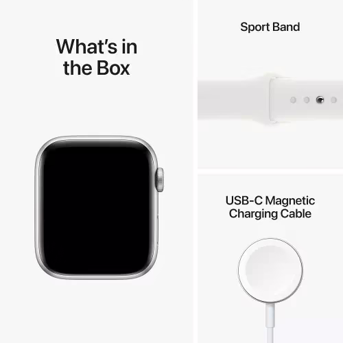Apple Watch SE GPS (2nd Gen) Heart Rate Monitor, Crash Detection, Sleep Tracking (White Strap, 44mm) - Image 3
