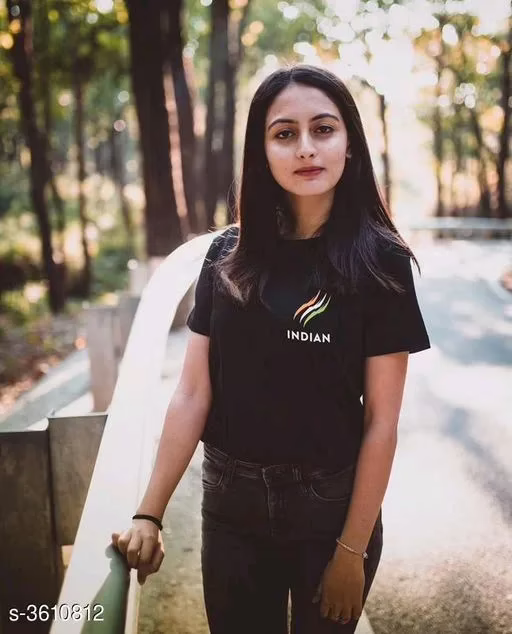 Black Attractive Women's Cotton T-Shirts