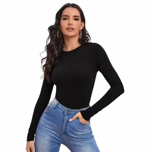 Seasons Beauty Fashion Black Full Sleeve Top