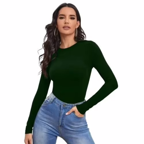 Seasons Beauty Fashion Green Full Sleeve Top