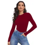 Seasons Beauty Fashion Maroon Full Sleeve Top
