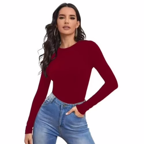 Seasons Beauty Fashion Maroon Full Sleeve Top