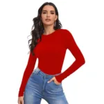 Seasons Beauty Fashion Red Full Sleeve Top