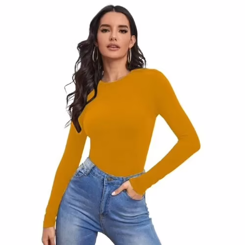 Seasons Beauty Fashion Yellow Full Sleeve Top