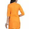 Orange Women Cotton V-Neck Short Kurtis - Image 2