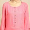 Classy Pink Women Rayon Straight Kurti - Image 2