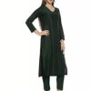 Black Women Cotton Blend Regular Kurta Set - Image 3