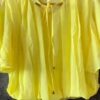 Yellow Mirror Embroidery Knot Collar Balloon Top - Image 2