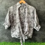 Multi Special Flower Small Print  Knot Pattern Shirt