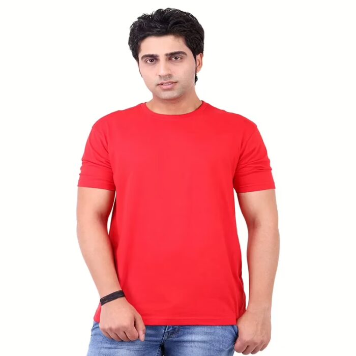 Season Superlative Theory Red Cotton Half Sleeves Round Neck T-shirt