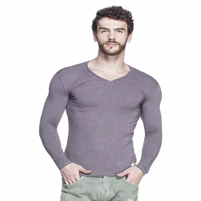 Season Tinted Gray Cotton Blend Full Sleeves T Shirt