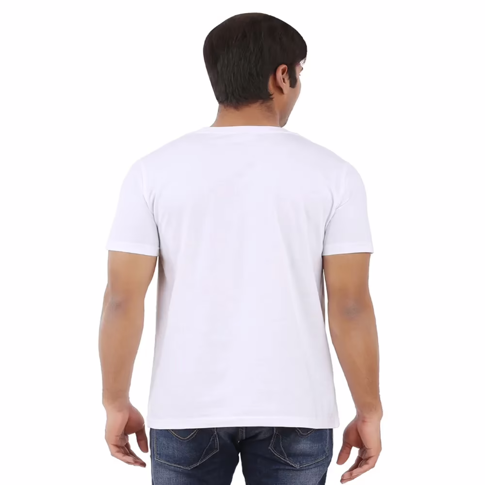 Season Ap'pulse White Cotton Half Sleeves Round Neck - Image 2