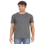 Season Ap'pulse Gray Cotton Half Sleeves Round Neck