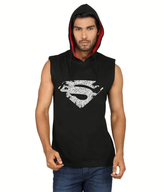 Season Sayitloud Black Cotton Manofsteel Hooded T Shirt