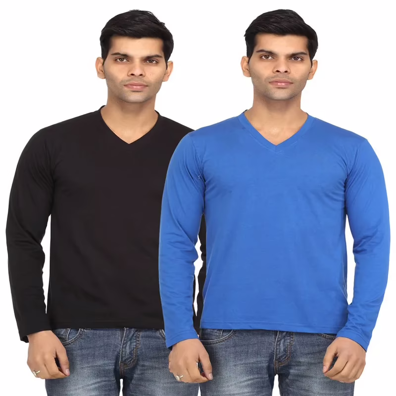 Season Black And Blue Cotton T- Shirt - Set Of 6 - Image 3