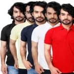 Season Multicolor Cotton Blend Half Sleeves Polo T-Shirts - Combo of 9