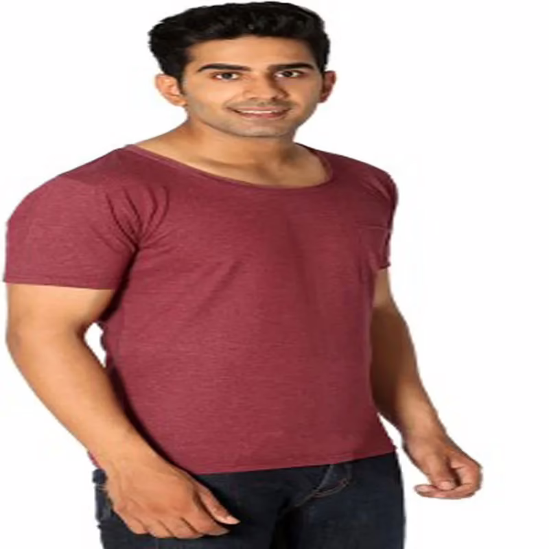 Season Solid Men's Scoop Neck Maroon T-Shirt