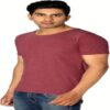 Season Solid Men's Scoop Neck Maroon T-Shirt - Image 4