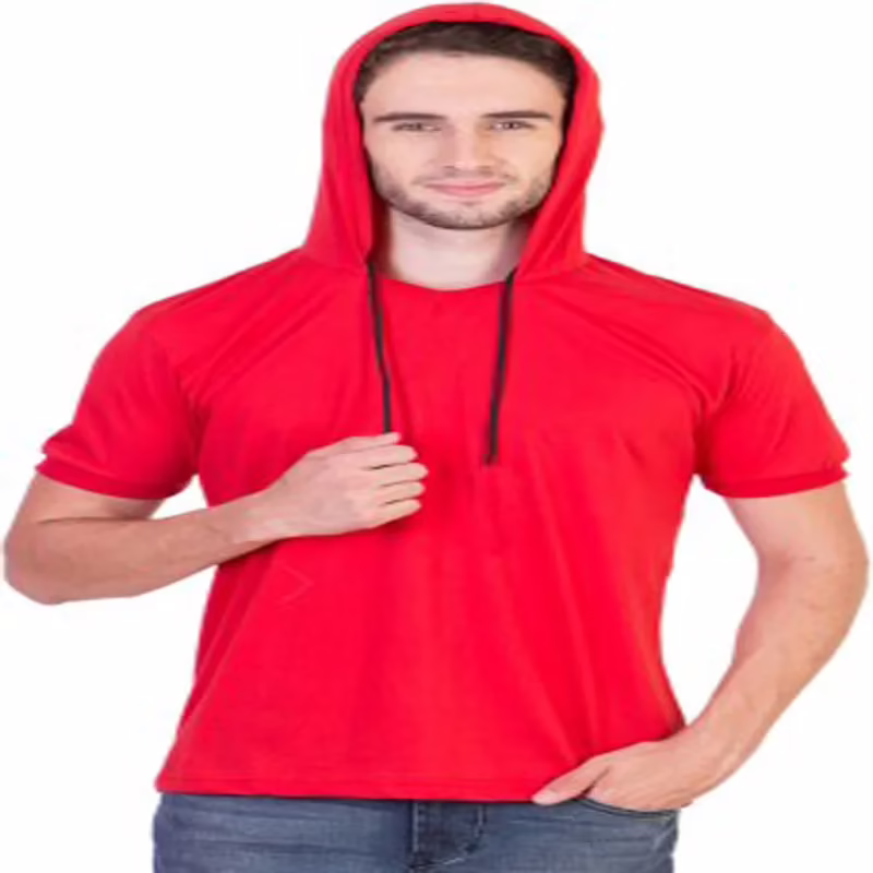 Season KeepSake Solid Men's Hooded Black, Red T-Shirt - Image 2