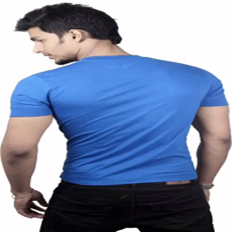 Season Men's V-neck Blue T-Shirt - Image 2