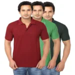 Season MultiColor Solid Half Sleeve T Shirt for Men Pack of 6