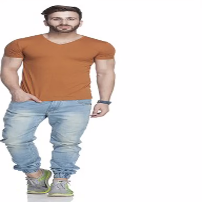 Season Tinted Coffee Brown Solid Henley T Shirt - Image 3