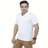 Season White Cotton Half Sleeve Polo T-Shirt - Image 2