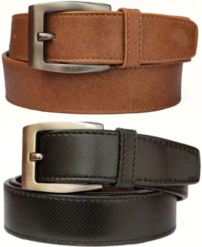 Men Black, Brown Synthetic Belt
