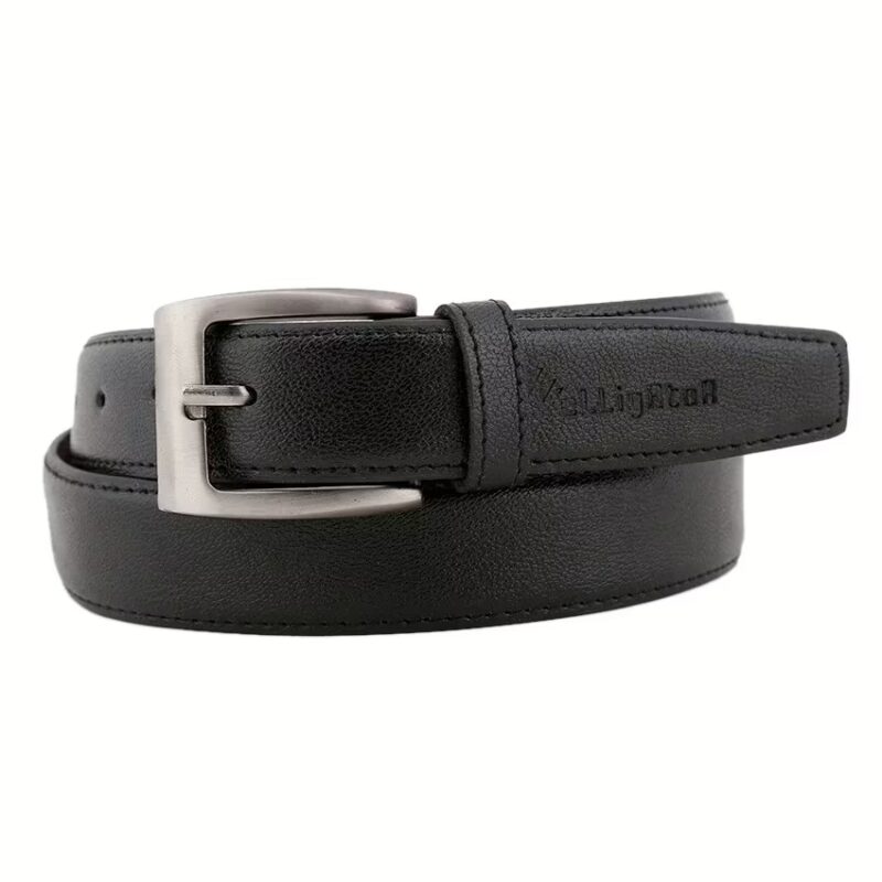 Black Leather Men's Formal Belt