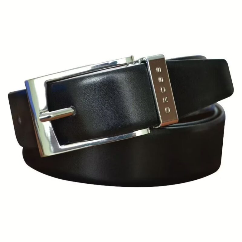Black Leather Reversible Belt