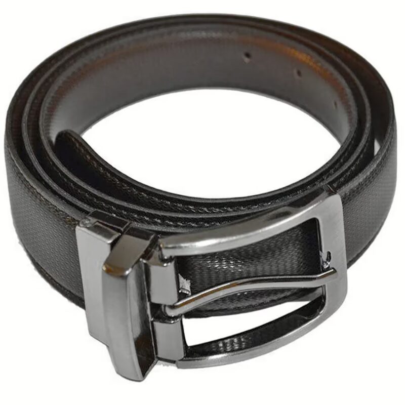 Black and Brown Leather Reversible Belt for Men