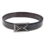 Black Leather Formal Belt for Men