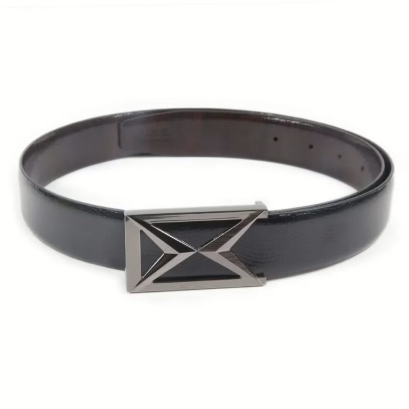 Black Leather Formal Belt for Men