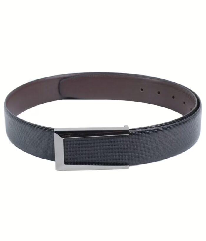 Black Leather Formal Belt for Men