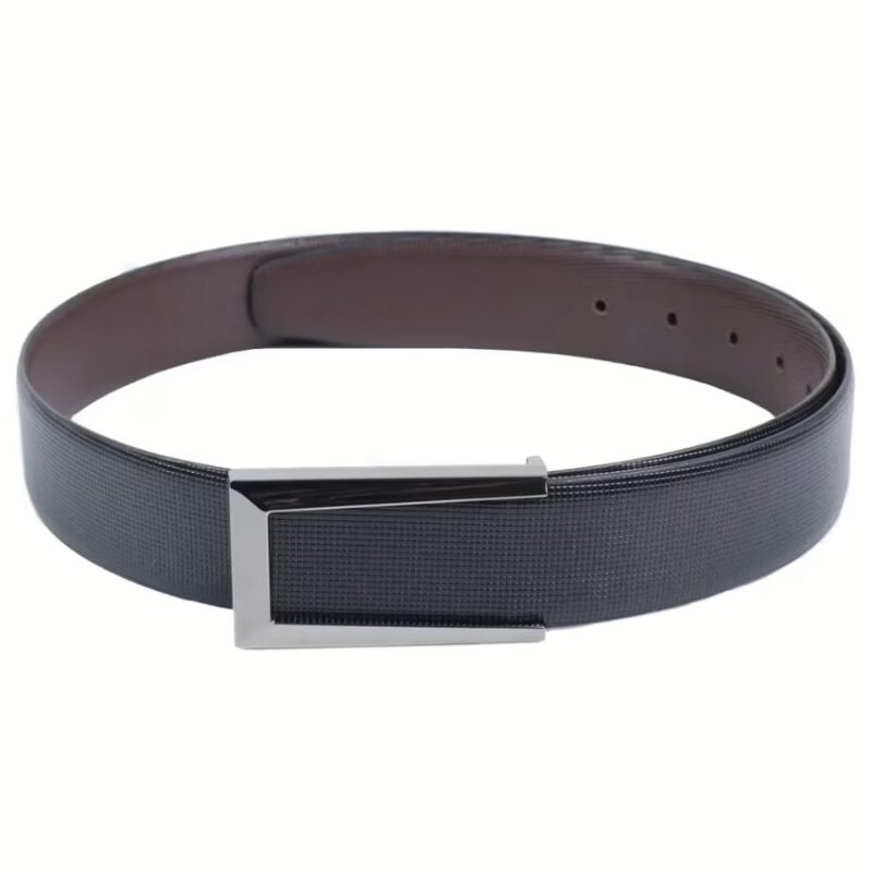Black Leather Formal Belt for Men
