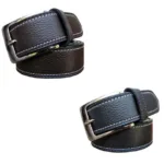 Deal Black And Brown Leather Belt For Men (Combo of 2)