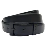 Black Leather Formal Belt for Men