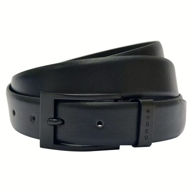 Black Leather Formal Belt for Men